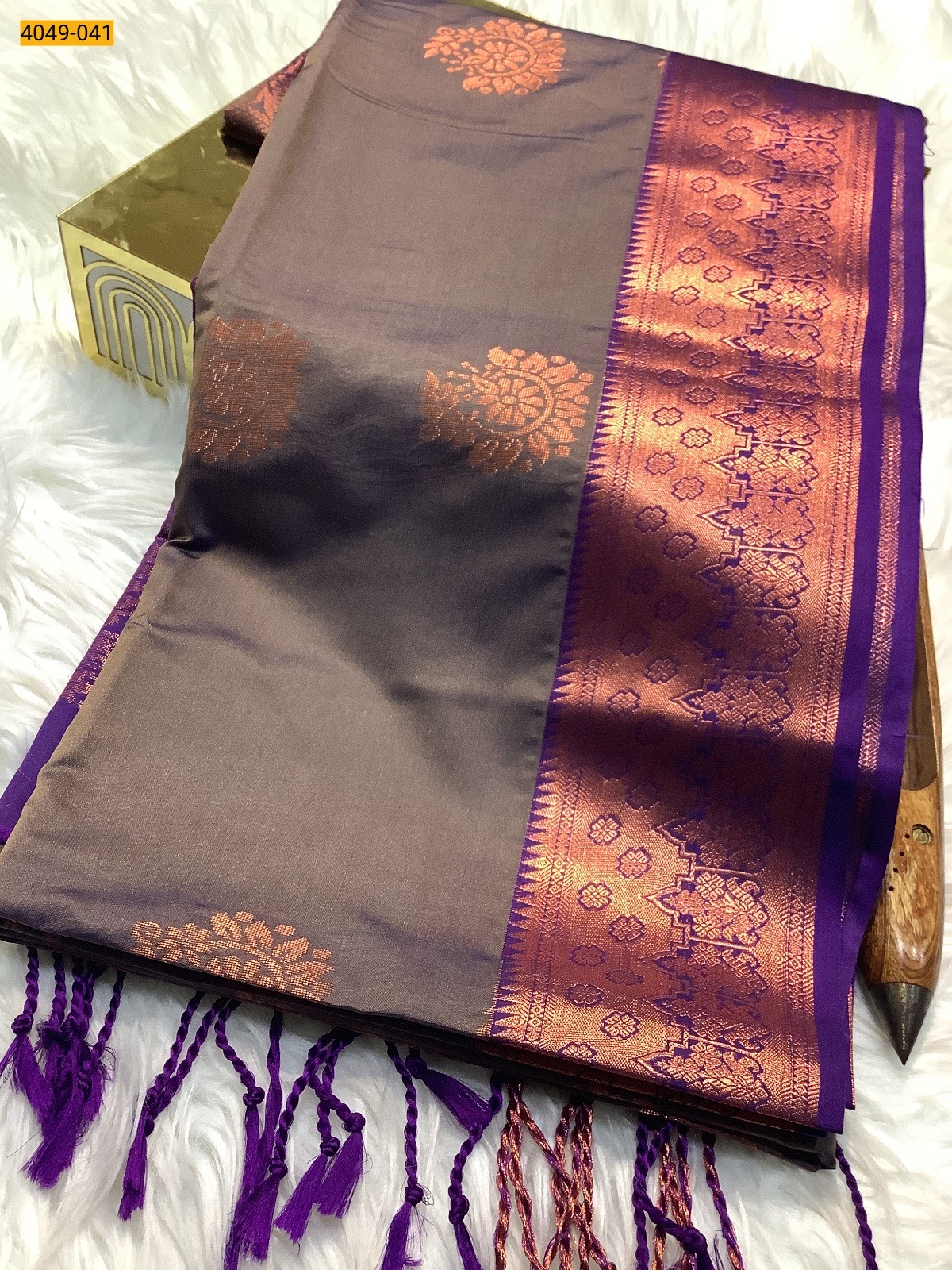 Gray Premium Soft Silk Saree