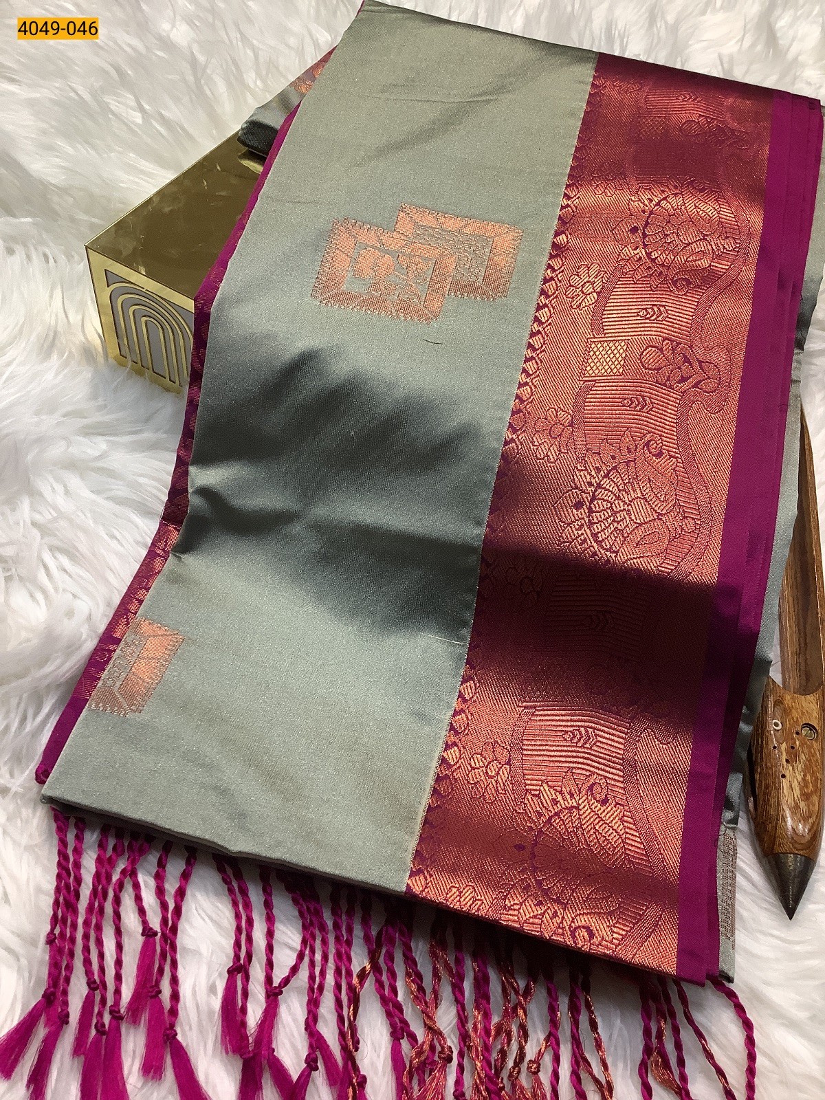 Gray Premium Soft Silk Saree