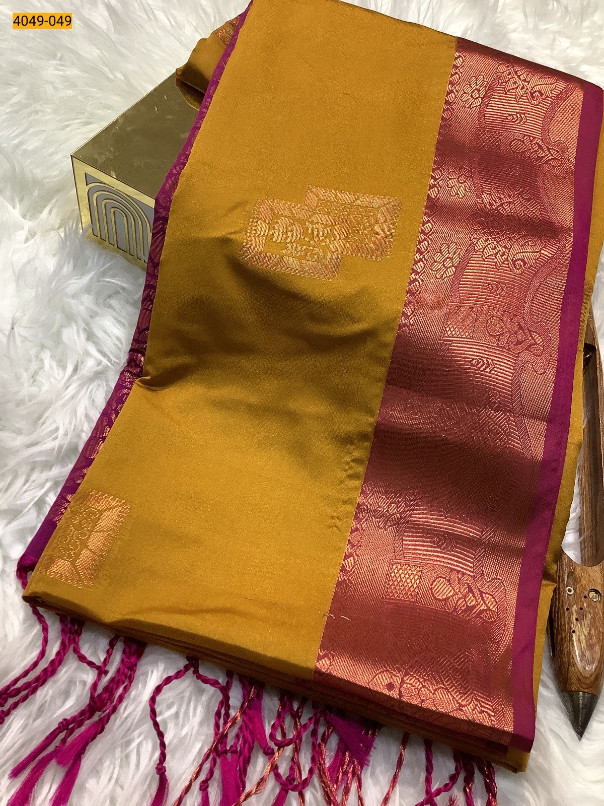 Mustard yellow Premium Soft Silk Saree