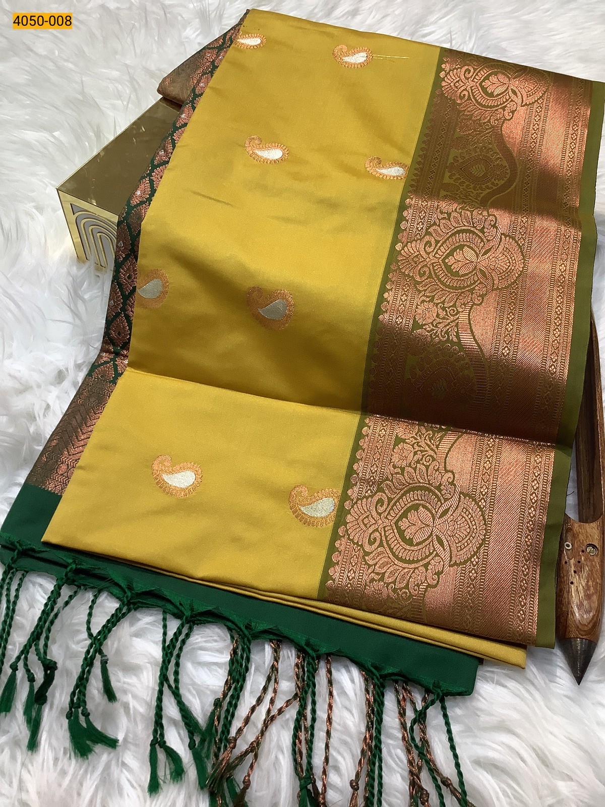 Yellow Premium Soft Silk Meena Butta Saree