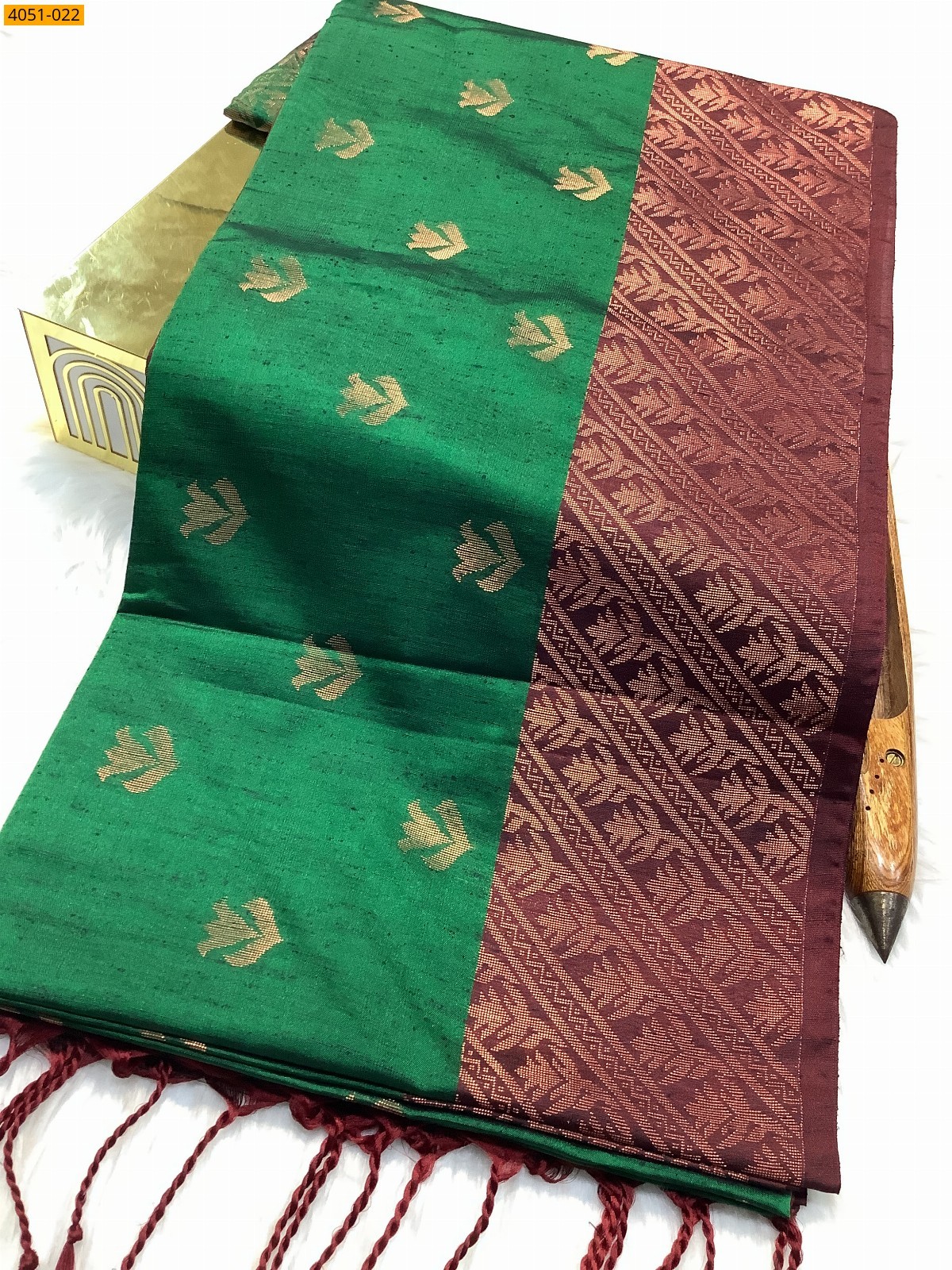 Kanjivarram soft slub silk saree