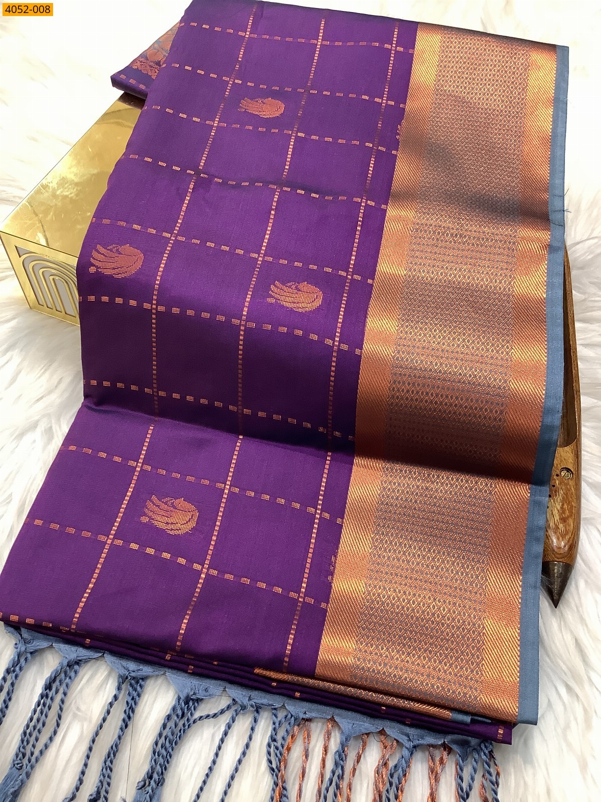 Mustard Yellow Kanjivarram soft silk saree
