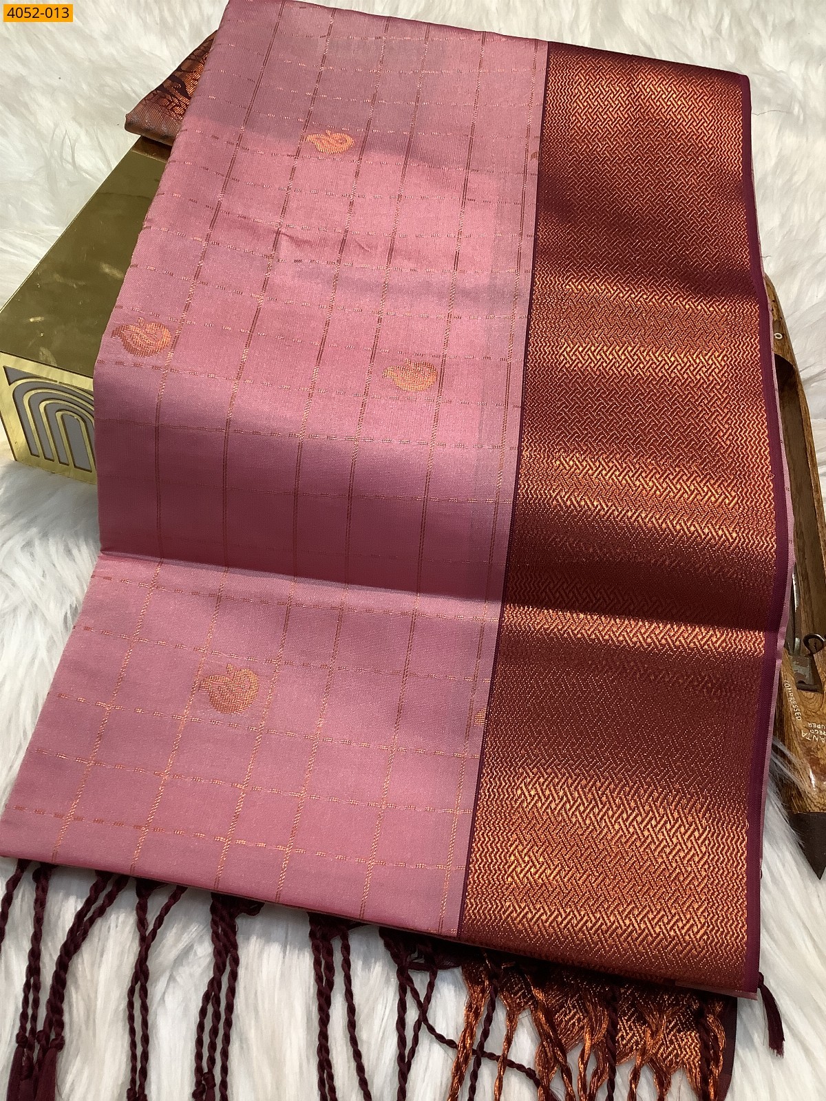 Light Purple Kanjivarram soft silk saree