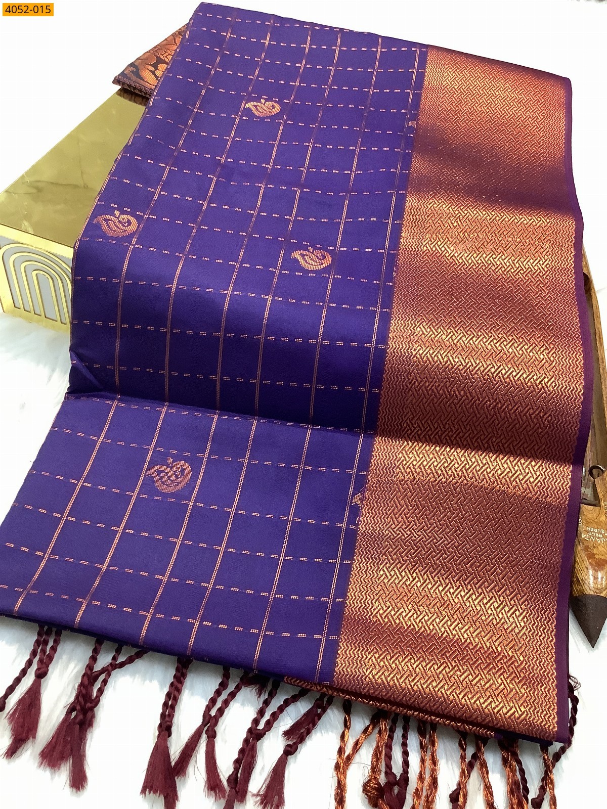 Grey Kanjivarram soft silk saree
