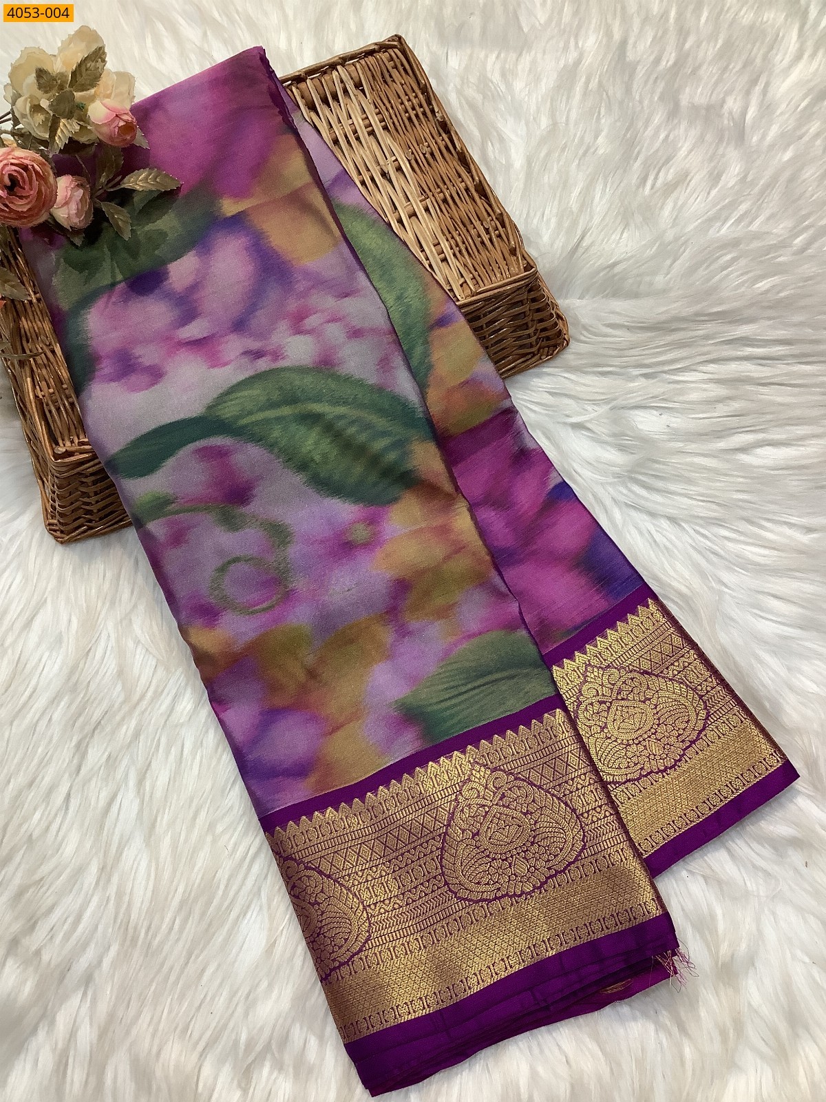 Multi Color Kanjivaram silk warp weaved sarees
