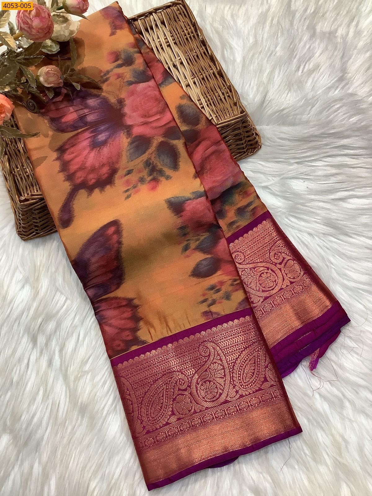 Multi Color Kanjivaram silk warp weaved sarees