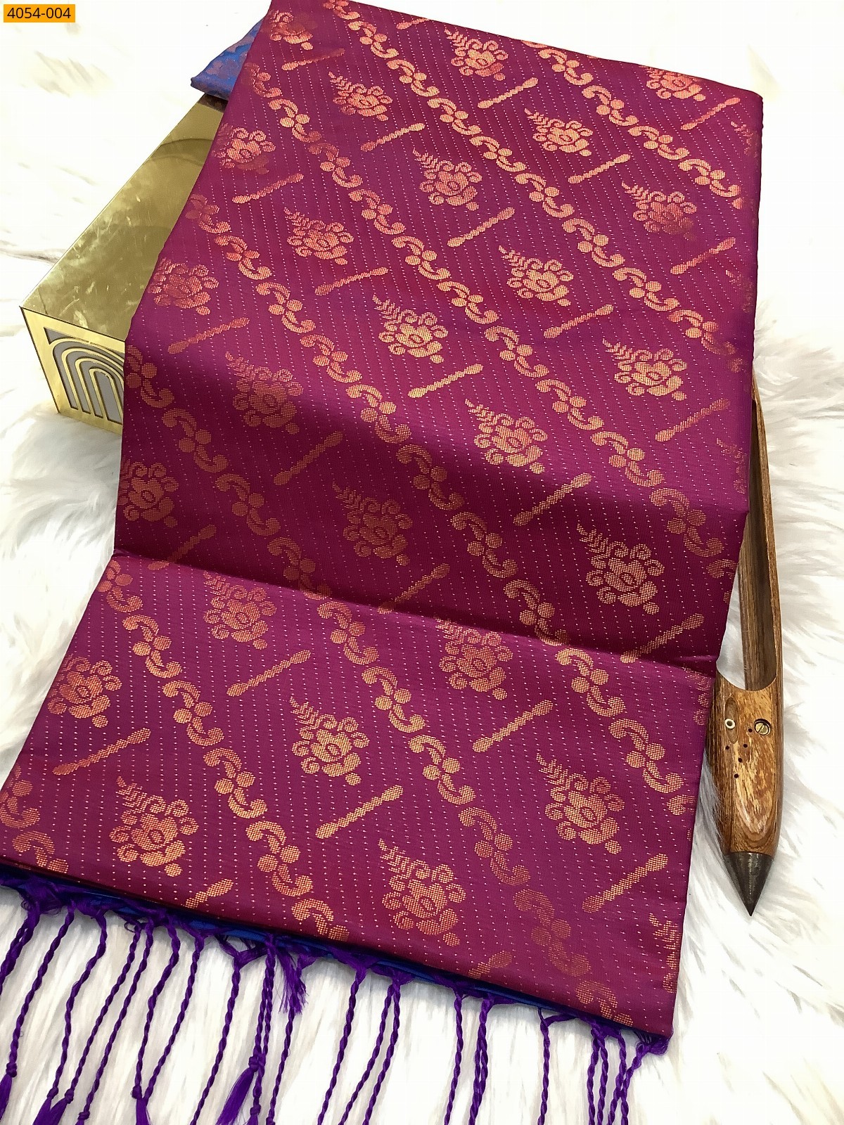Dark Pink Kanjivaram fancy Silk Saree