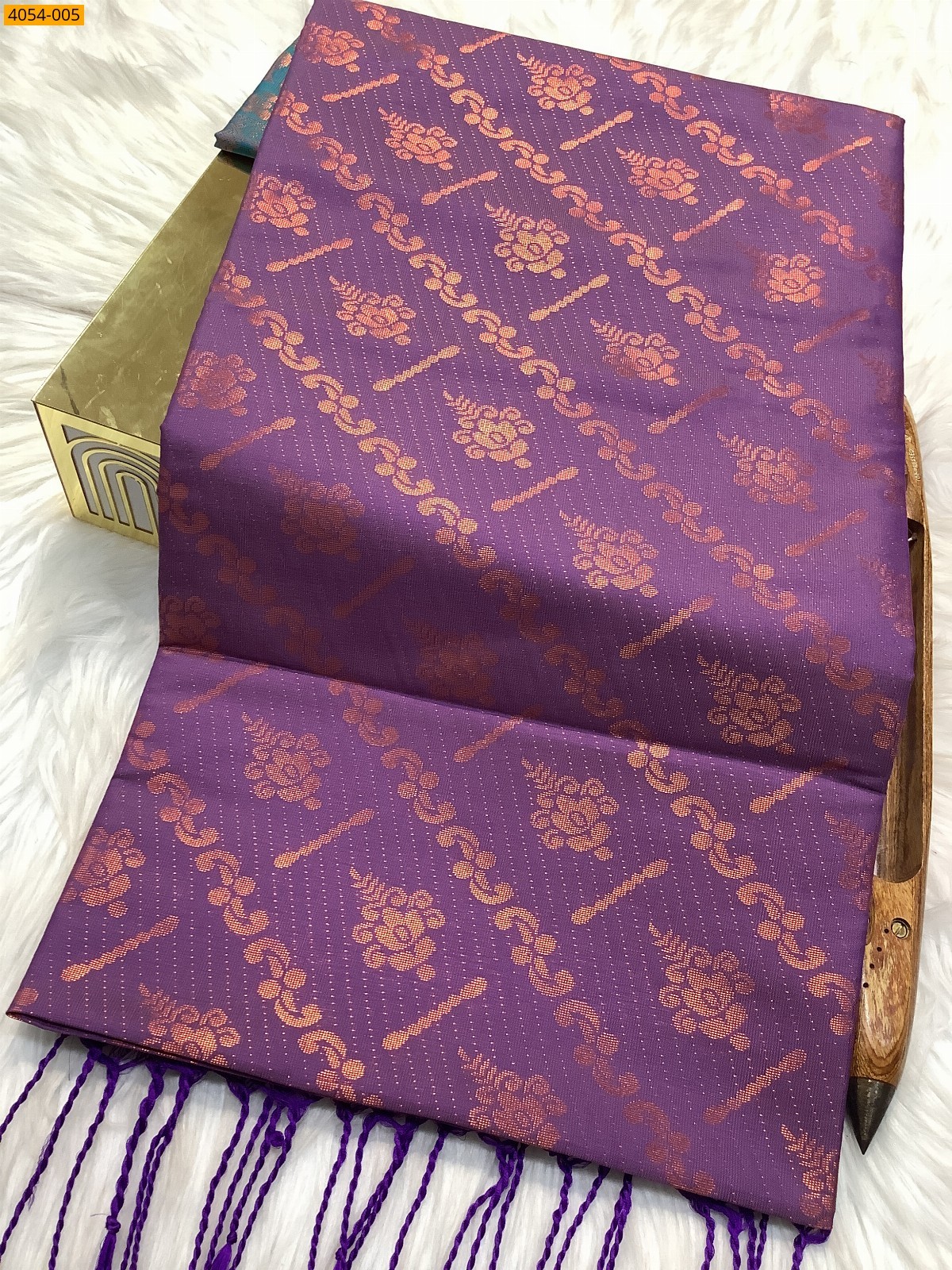 Lavander Kanjivaram fancy Silk Saree
