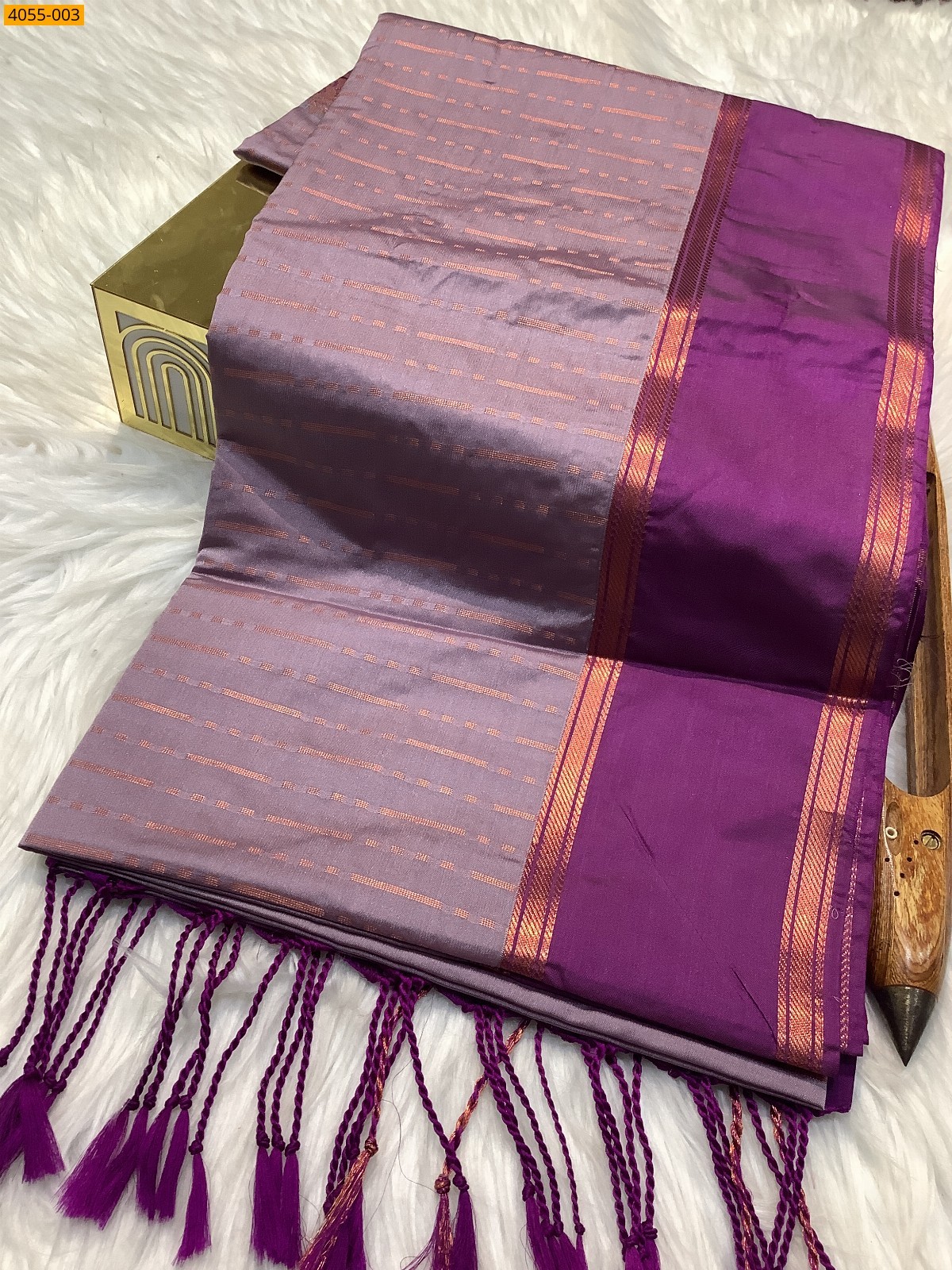 Purple Kanjivaram Soft Silk Saree
