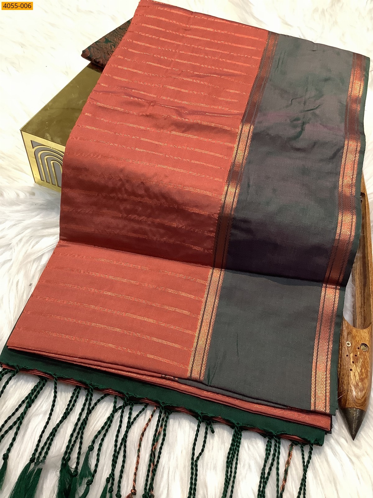 Orange Kanjivaram Soft Silk Saree