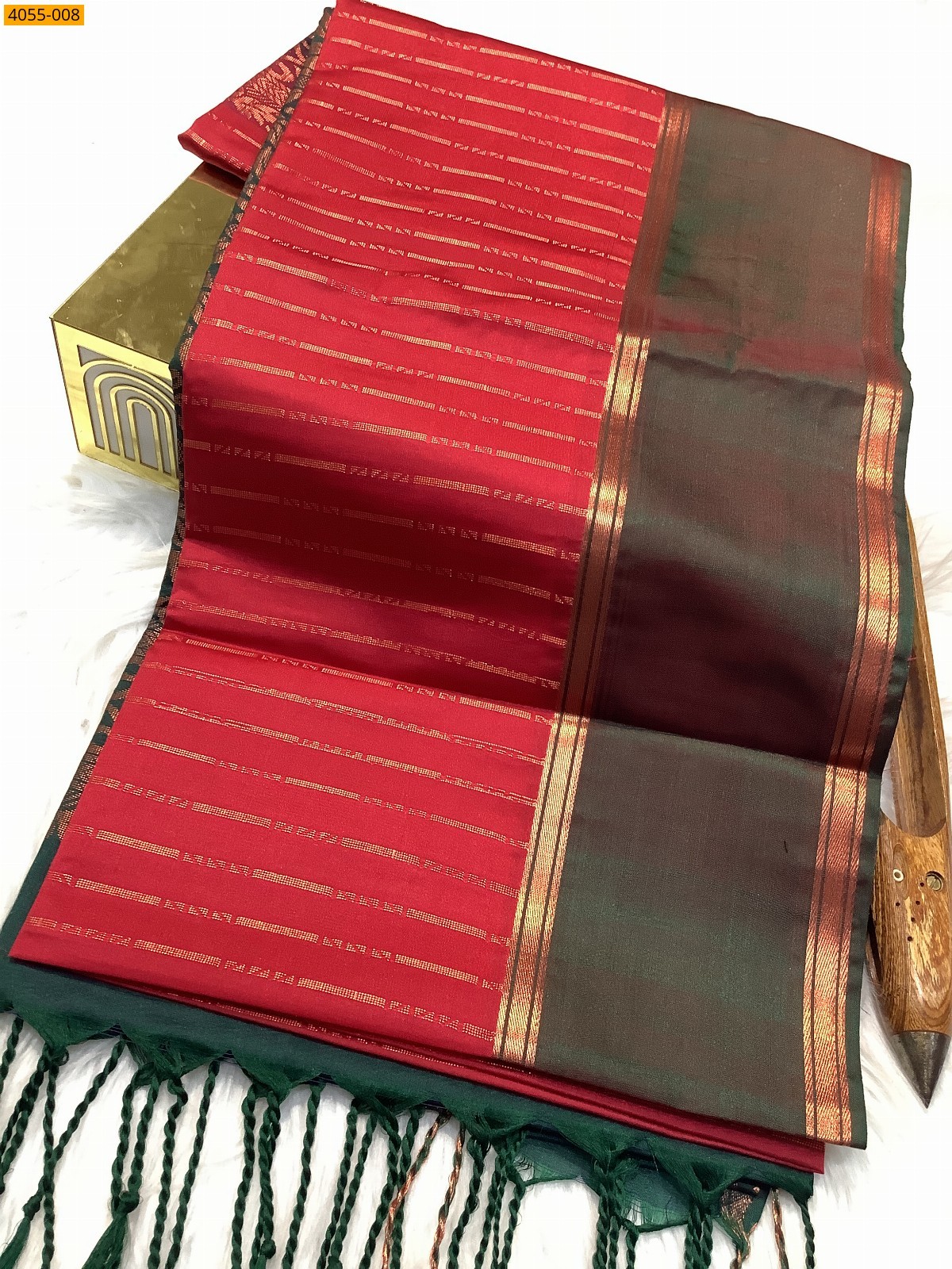 Red Kanjivaram Soft Silk Saree