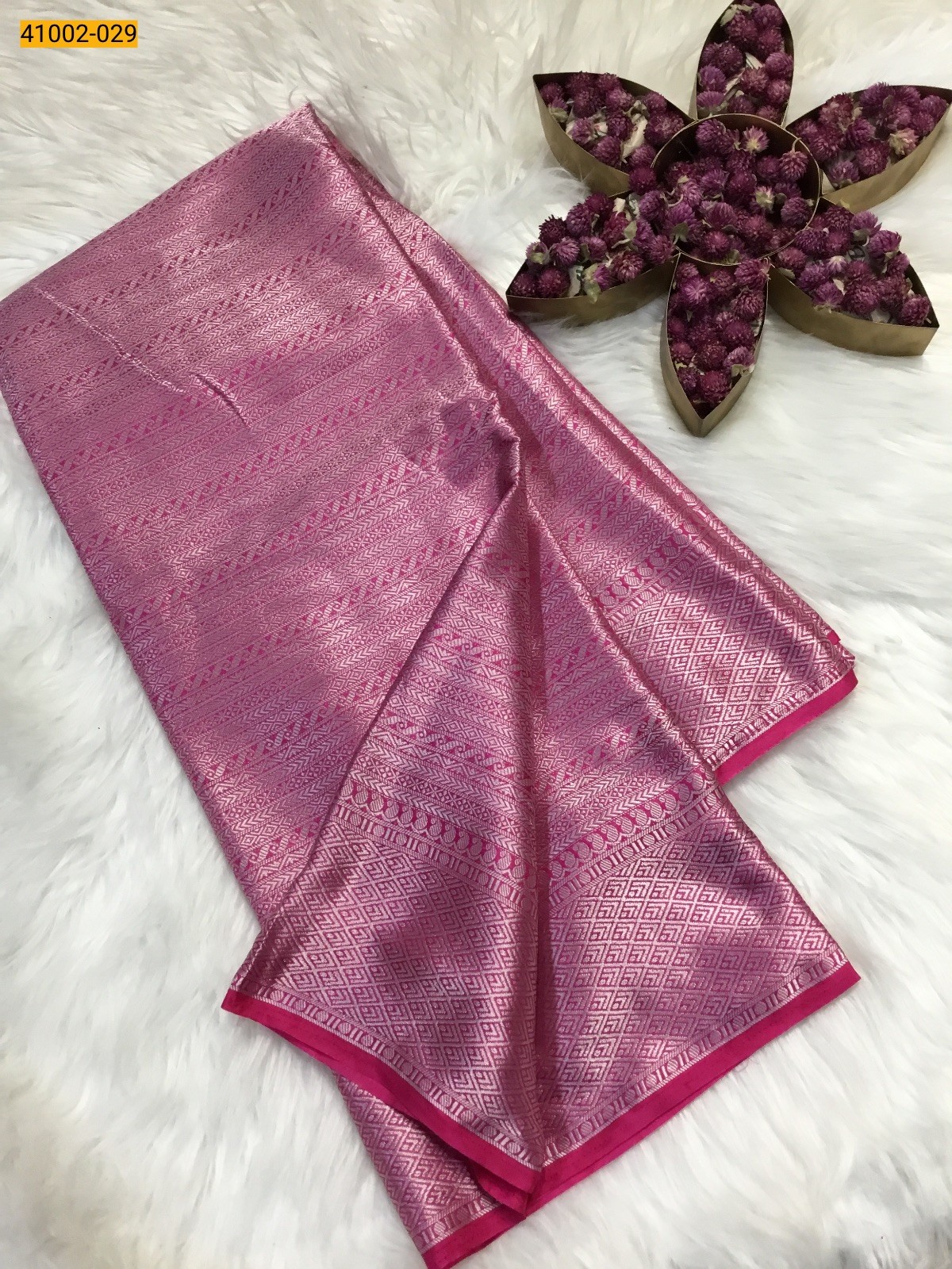 Light Pink Fancy Mysore Warm silk saree