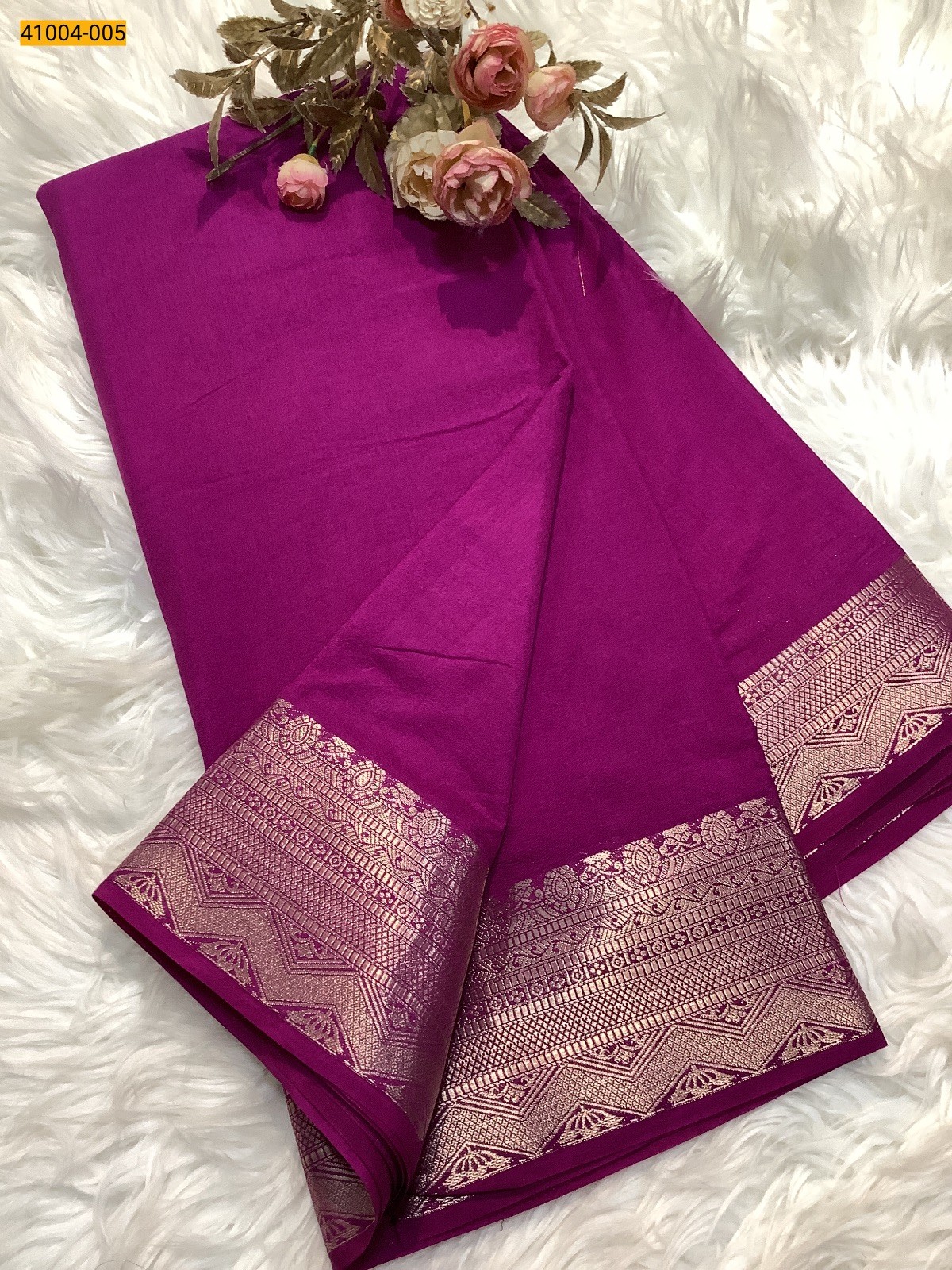 Wine Viscose Warm Crepe Silk Saree