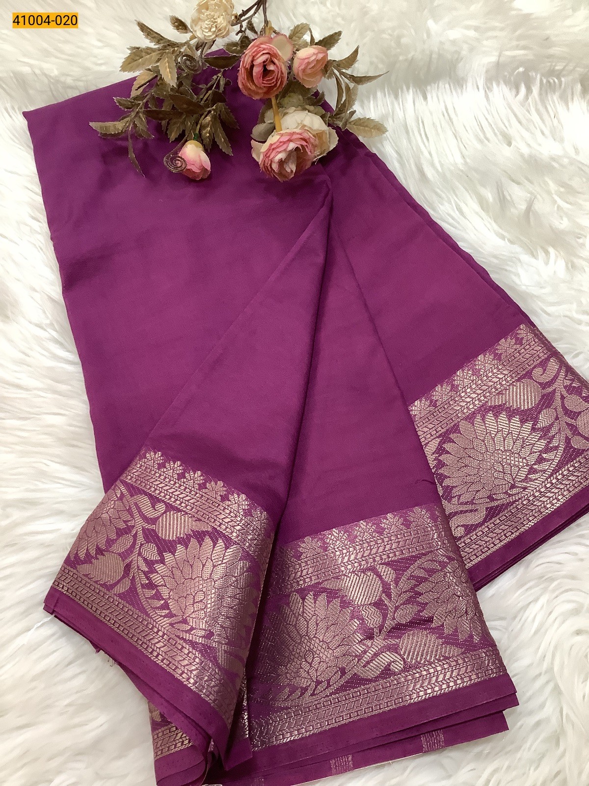 Wine Viscose Warm Crepe Silk Saree