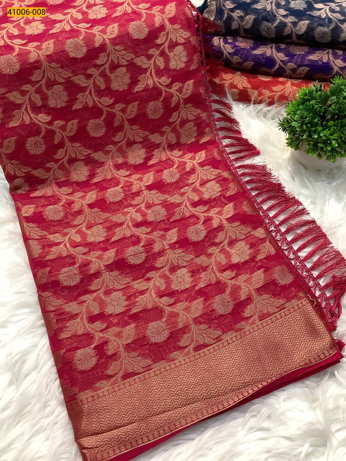 Pink Designer Georgette Crepe Silk Saree