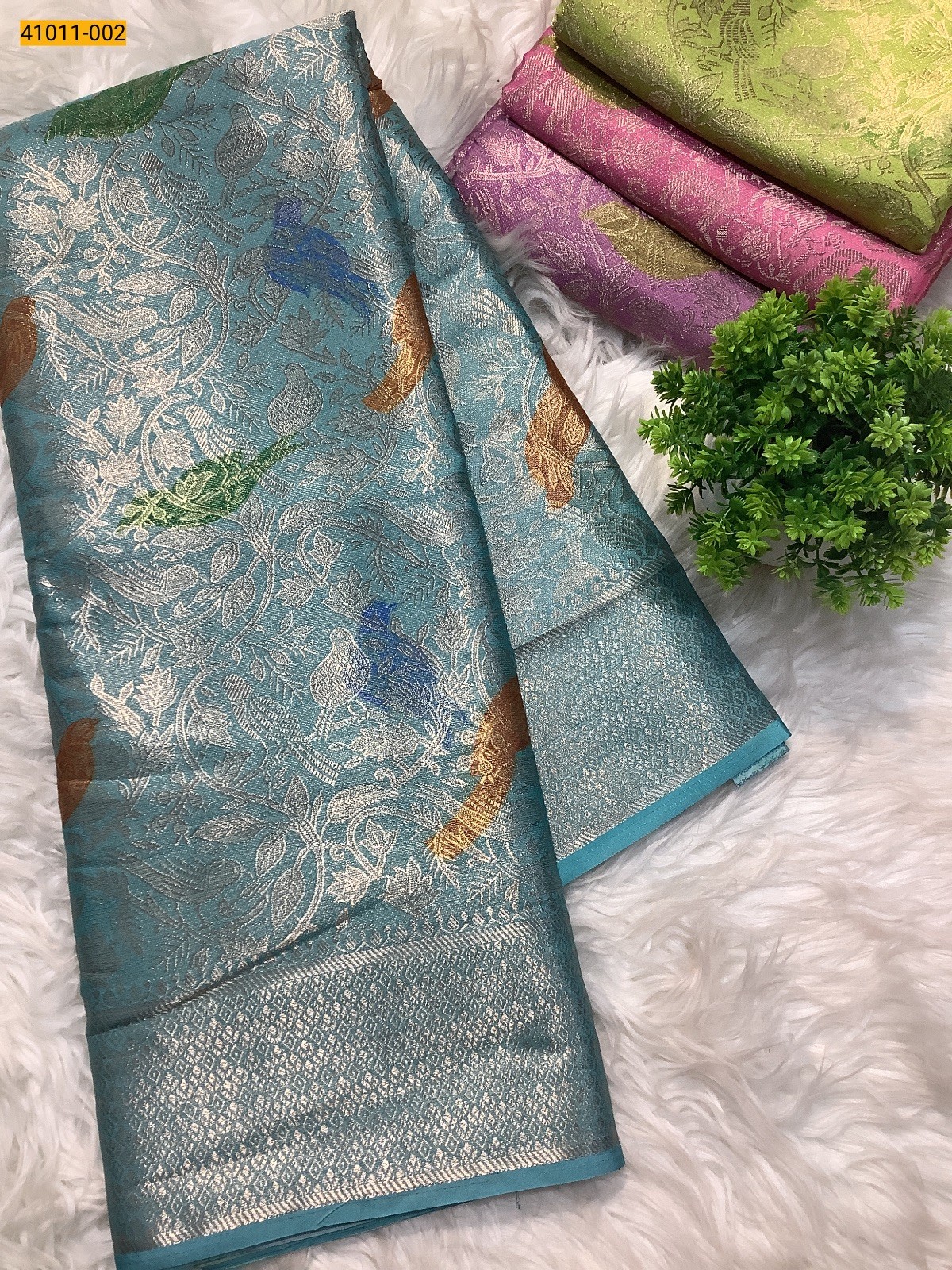 Blue Fancy Mysore Warm silk saree