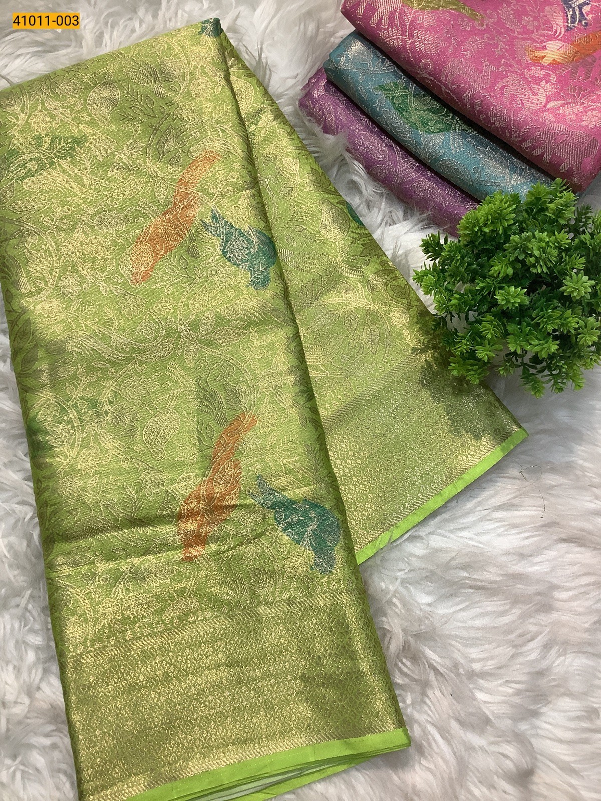 Green Fancy Mysore Warm silk saree