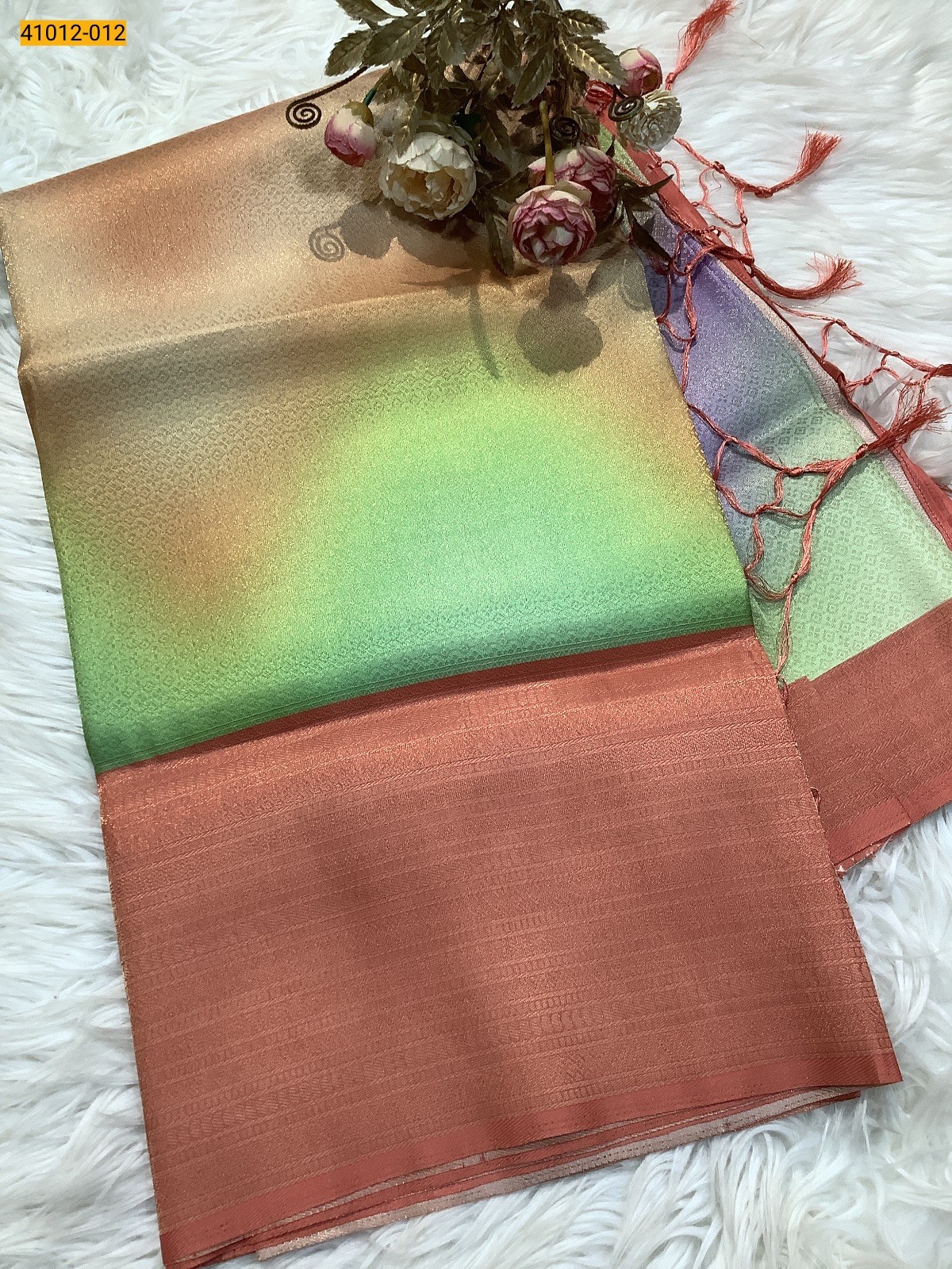 Multi Color Digital Print Banarasi Soft Silk Saree