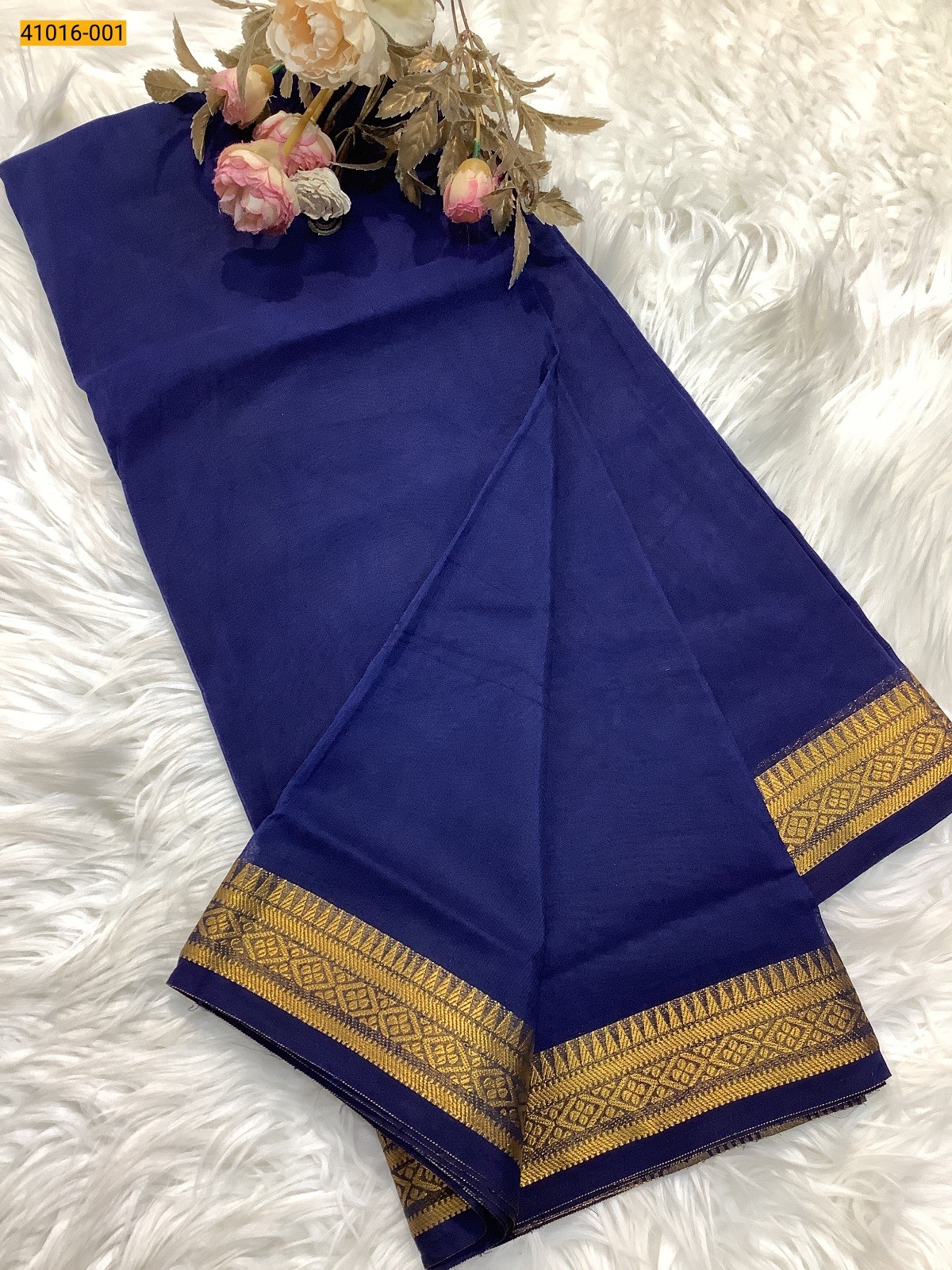 Navy Viscose Warm Soft Crepe Silk Saree