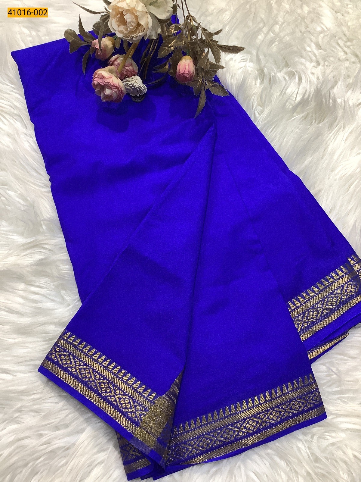 Blue Viscose Warm Soft Crepe Silk Saree