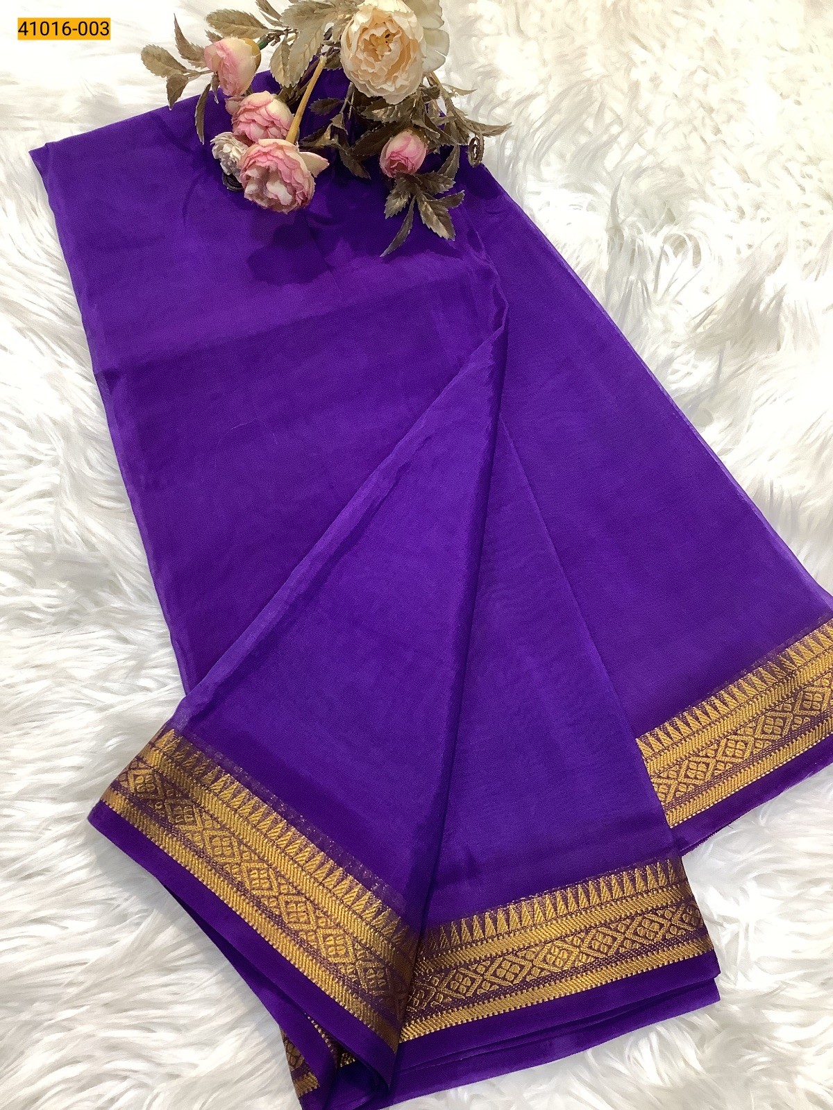 Violet Viscose Warm Soft Crepe Silk Saree