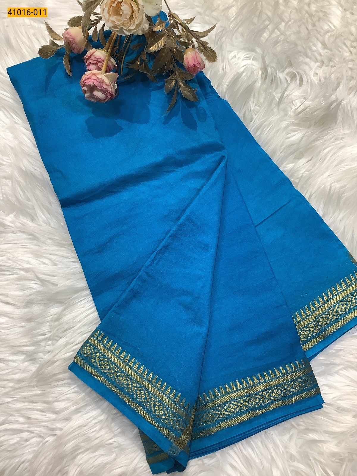 Blue Viscose Warm Soft Crepe Silk Saree