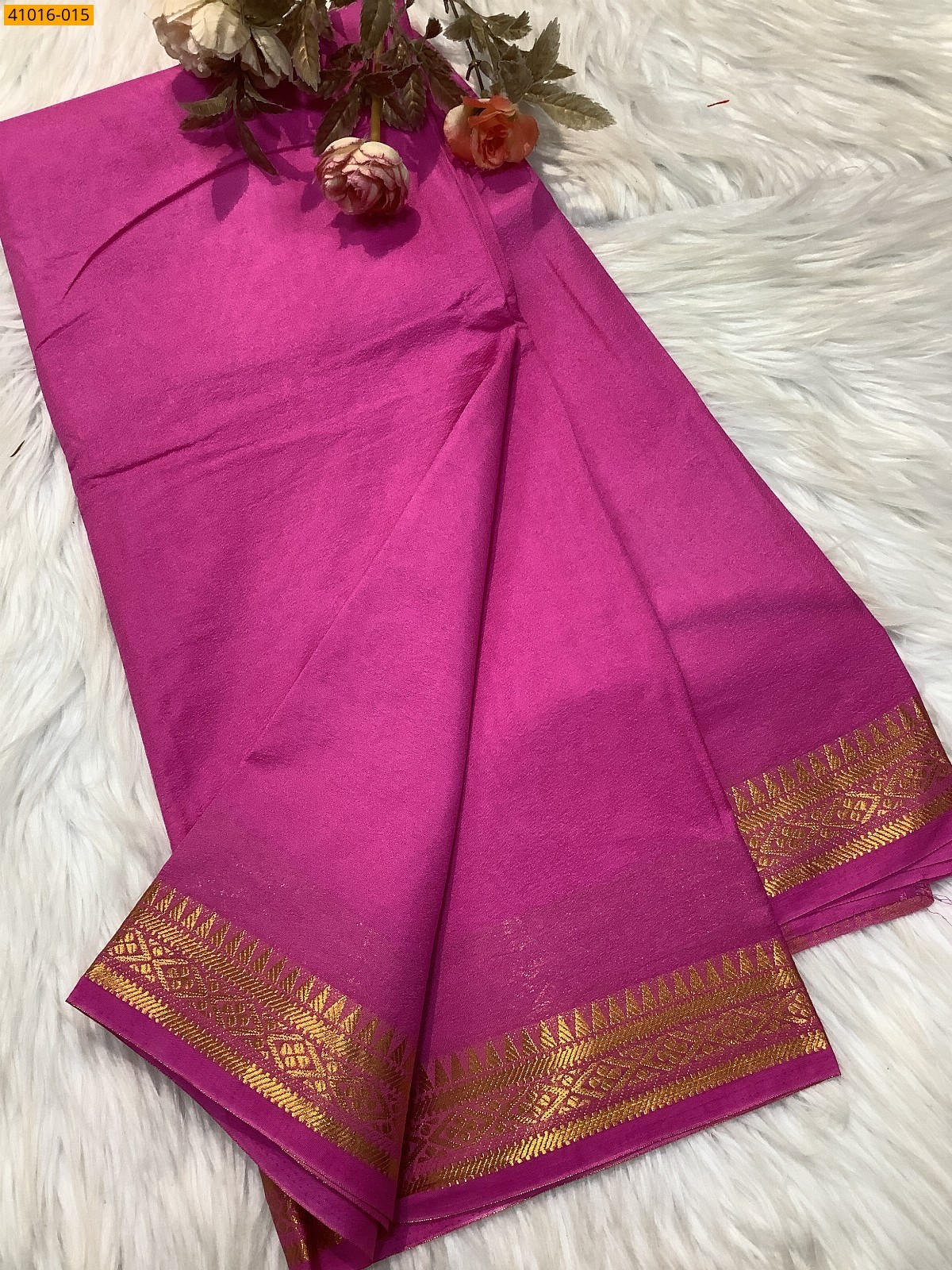 Pink Viscose Warm Soft Crepe Silk Saree