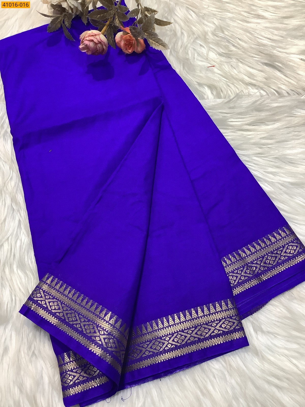 Royal Blue Viscose Warm Soft Crepe Silk Saree