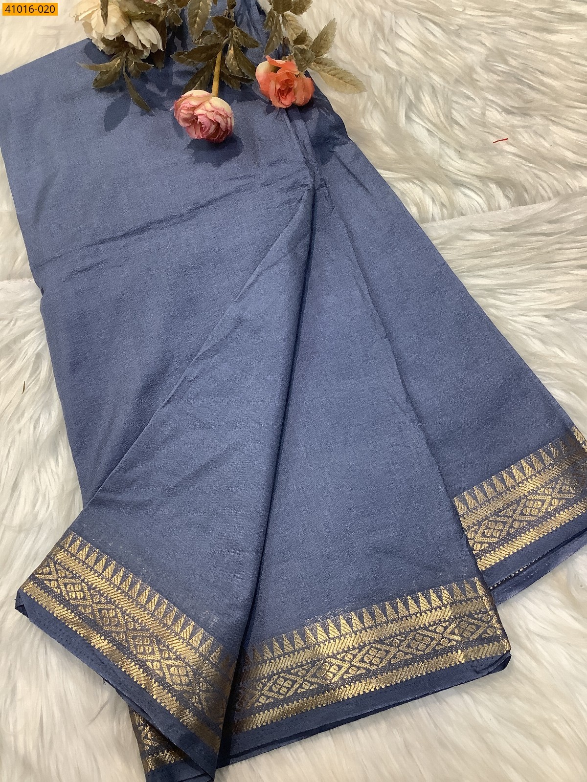 Gray Viscose Warm Soft Crepe Silk Saree