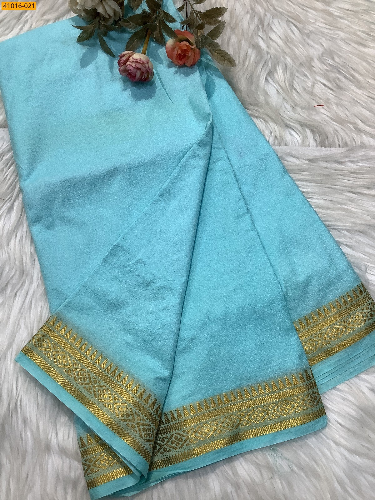 Blue Viscose Warm Soft Crepe Silk Saree