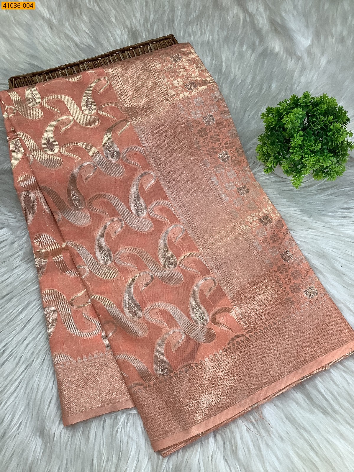 Orange Fancy silk cotton jacquard sarees