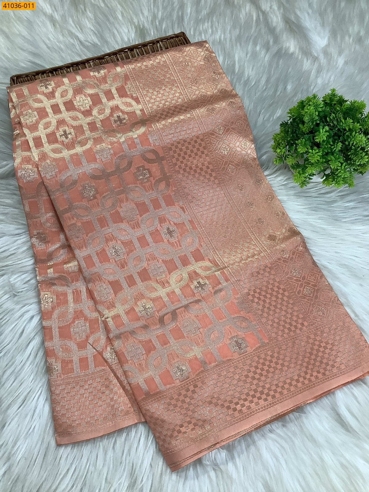 Orange Fancy silk cotton jacquard sarees