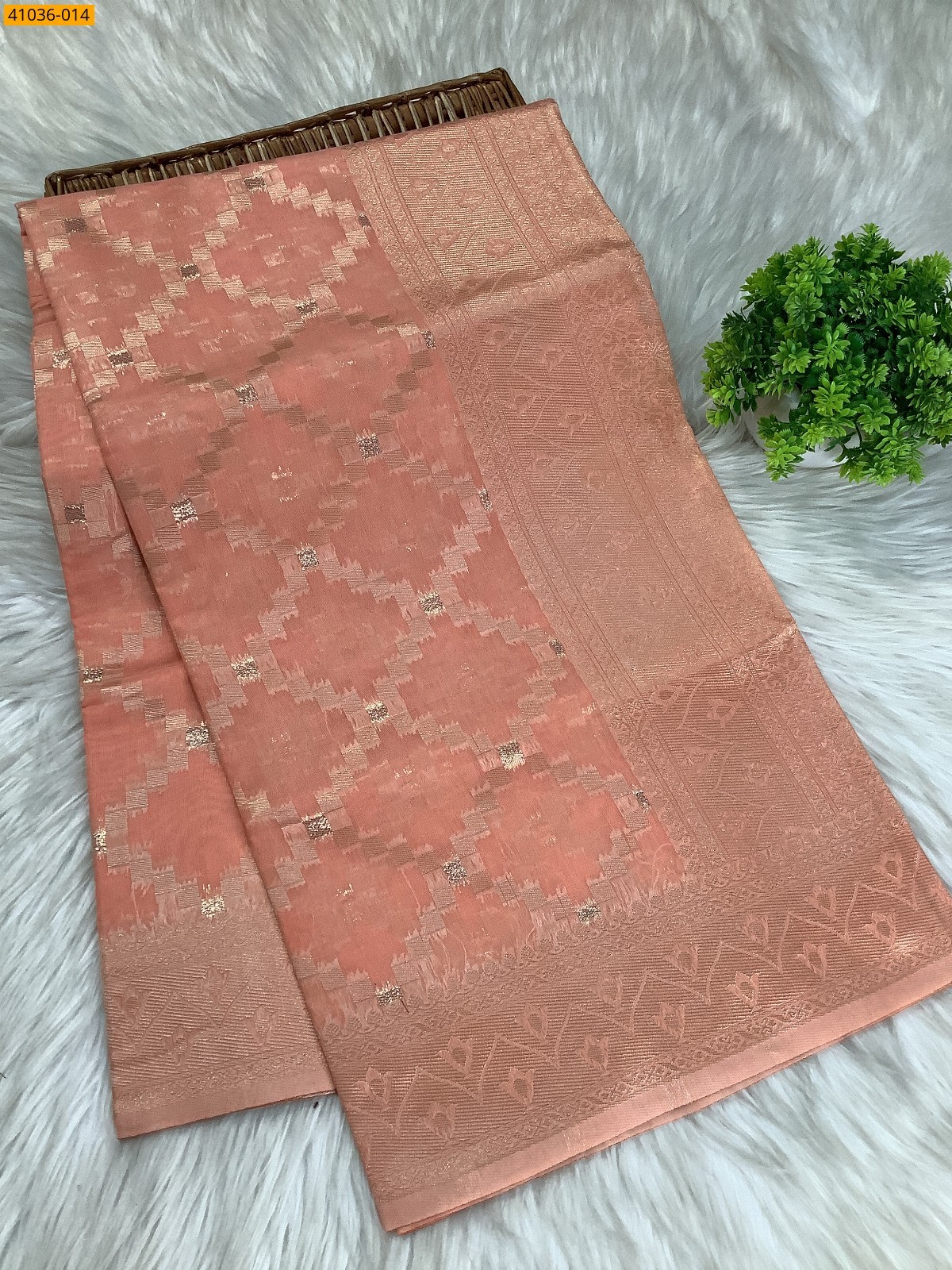 Orange Fancy silk cotton jacquard sarees