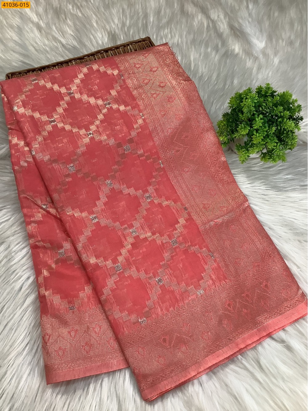 Peach Fancy silk cotton jacquard sarees Peach Fancy silk cotton jacquard sarees