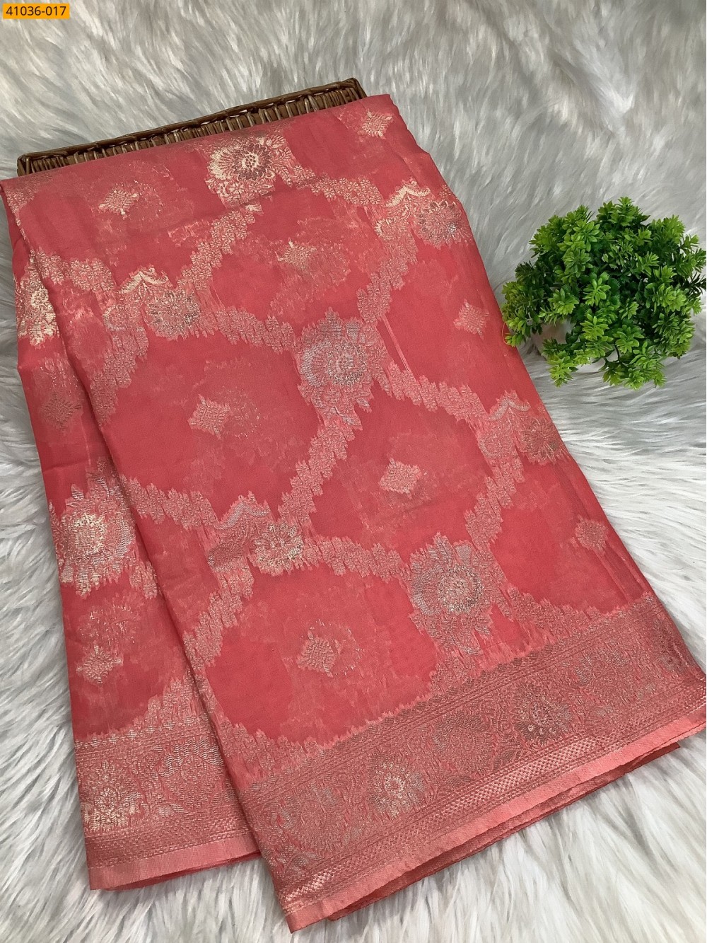 Peach Fancy silk cotton jacquard sarees Peach Fancy silk cotton jacquard sarees