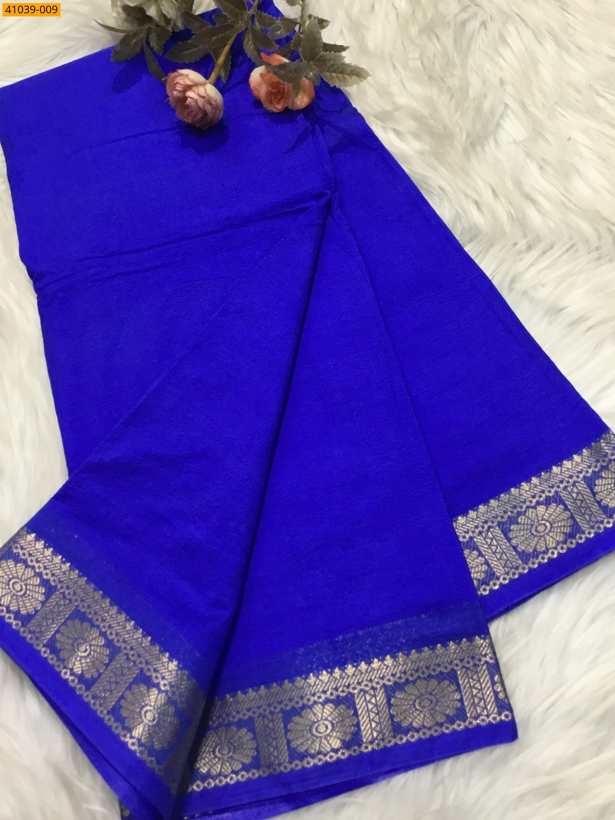 Blue Viscose Warm Soft Crepe Silk Saree