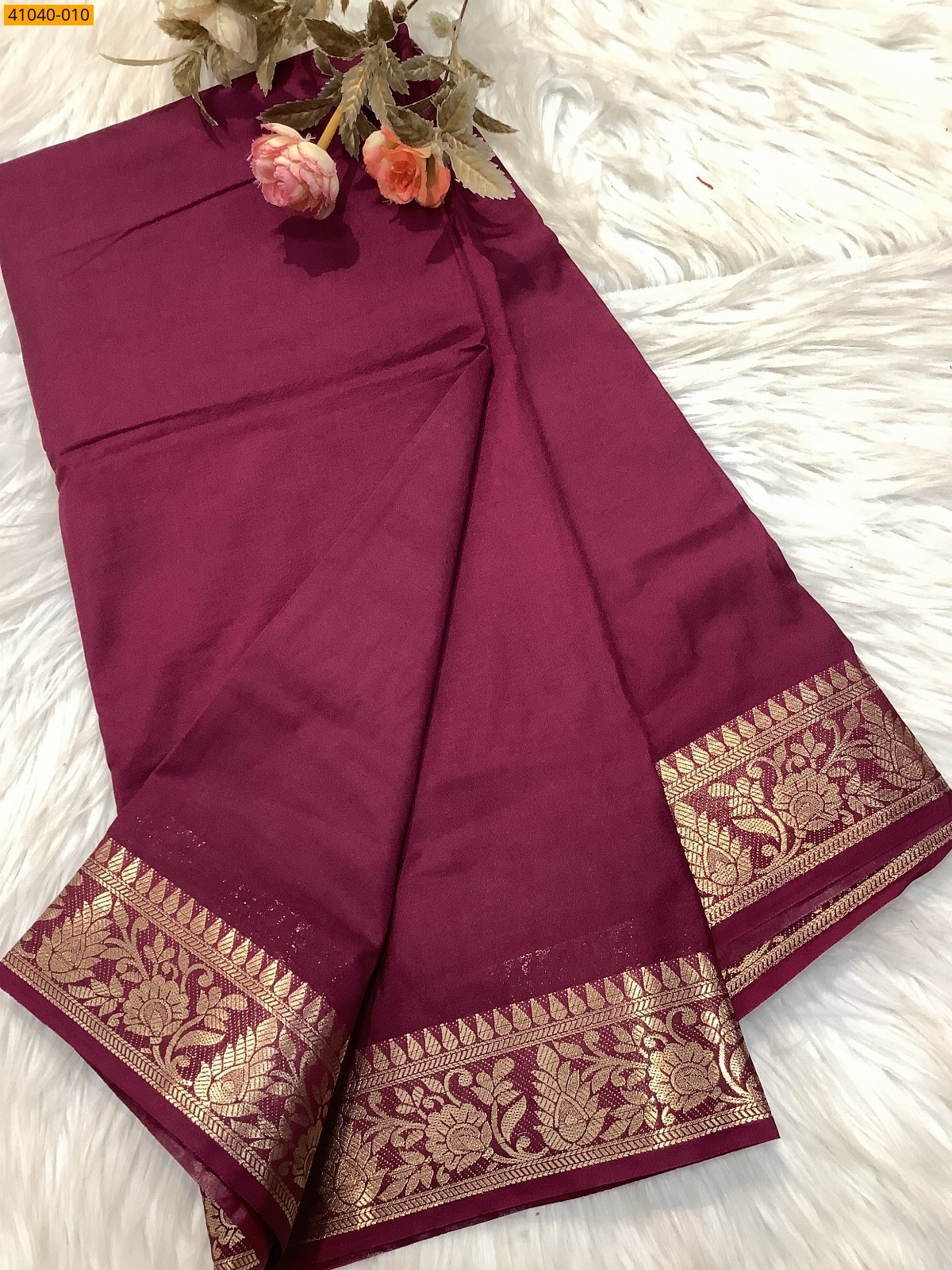 Magenta Viscose Warm Soft Crepe Silk Saree
