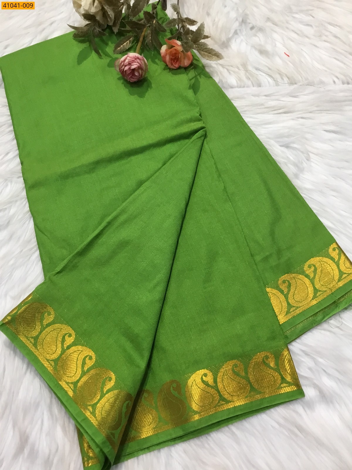 Light Green Viscose Warm Soft Crepe Silk Saree