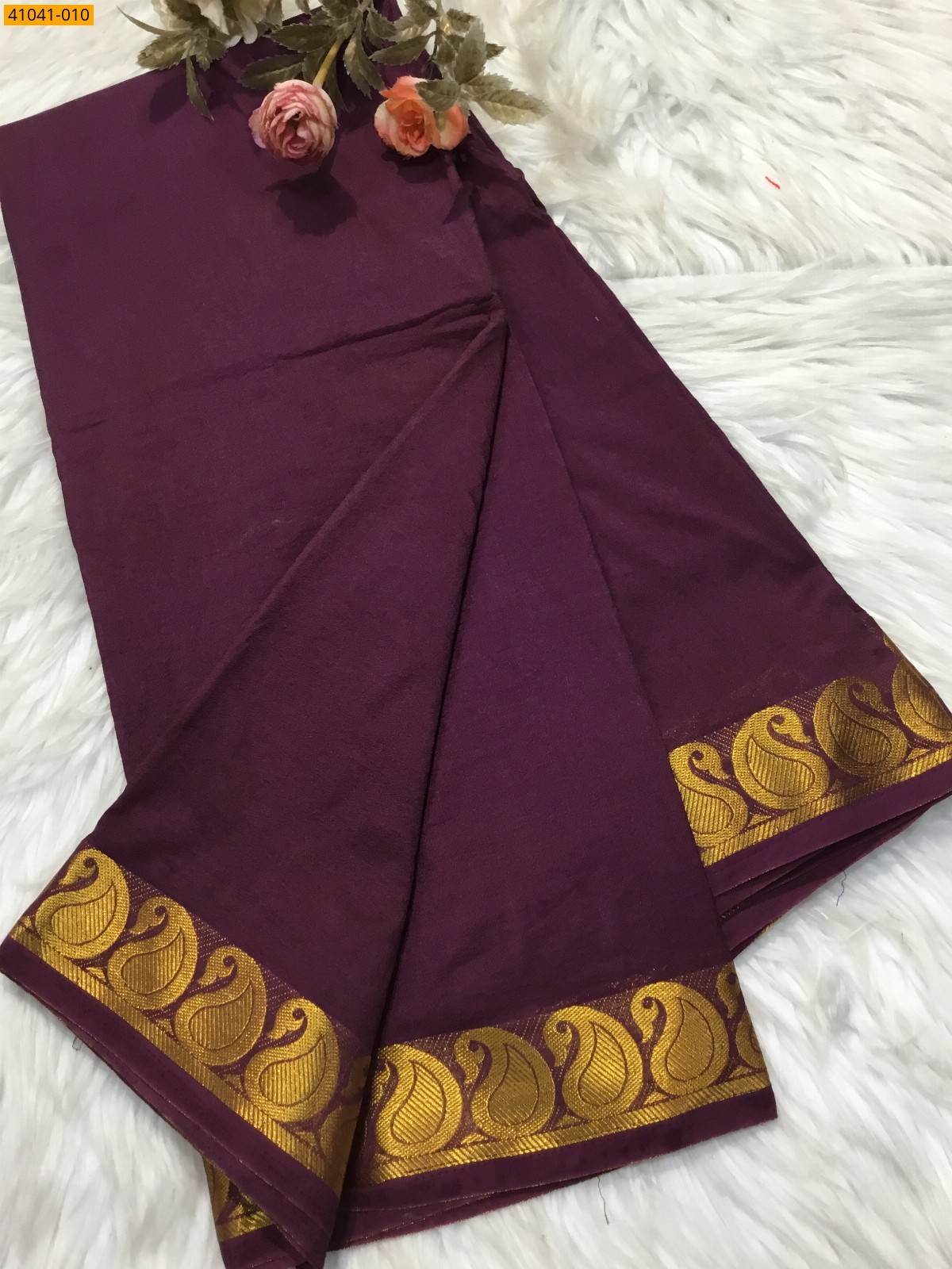 Wine Viscose Warm Soft Crepe Silk Saree