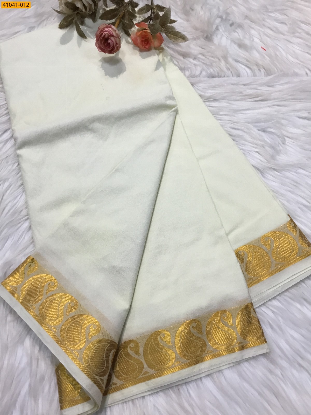 White Viscose Warm Soft Crepe Silk Saree