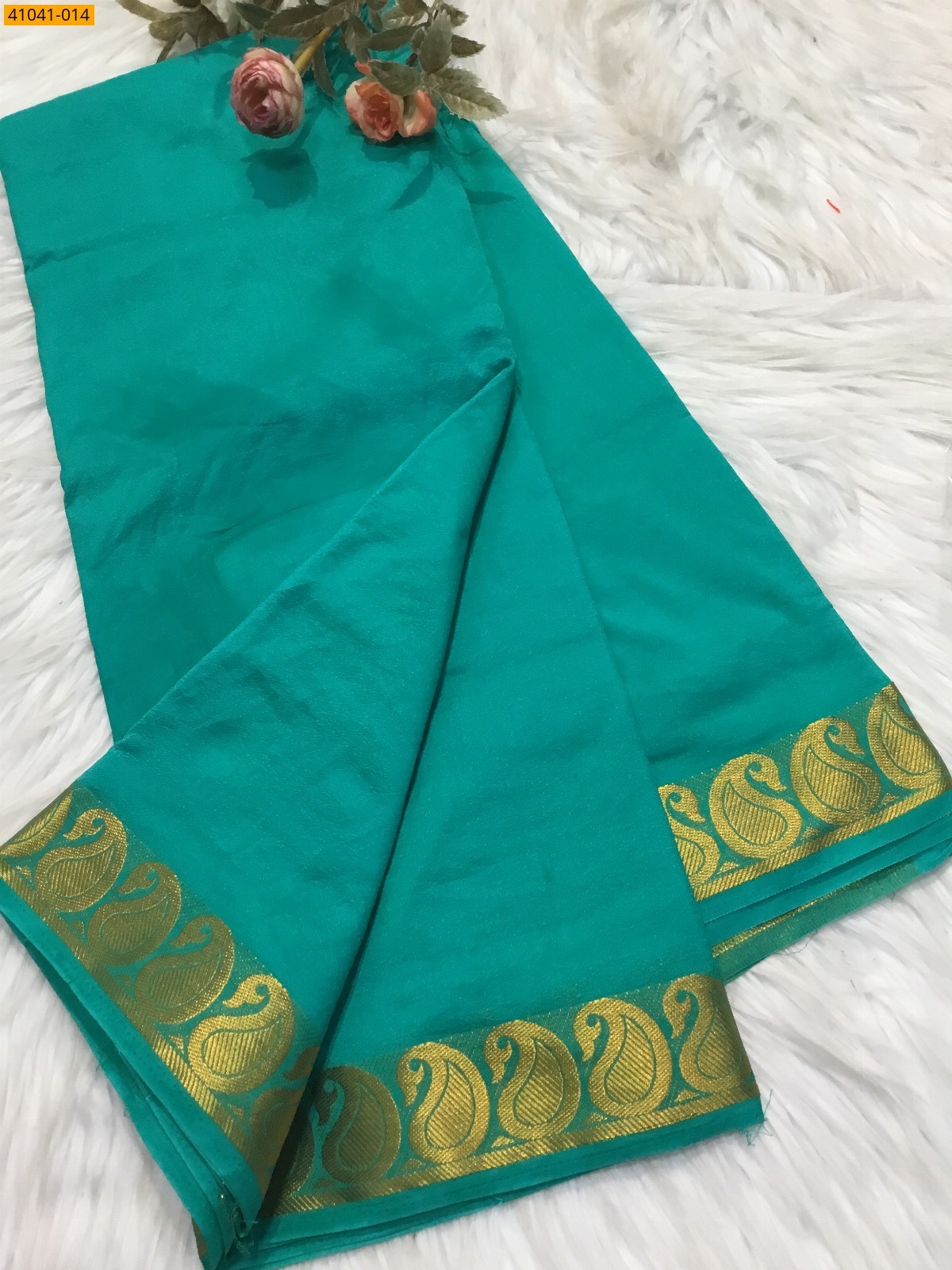 Blue Viscose Warm Soft Crepe Silk Saree