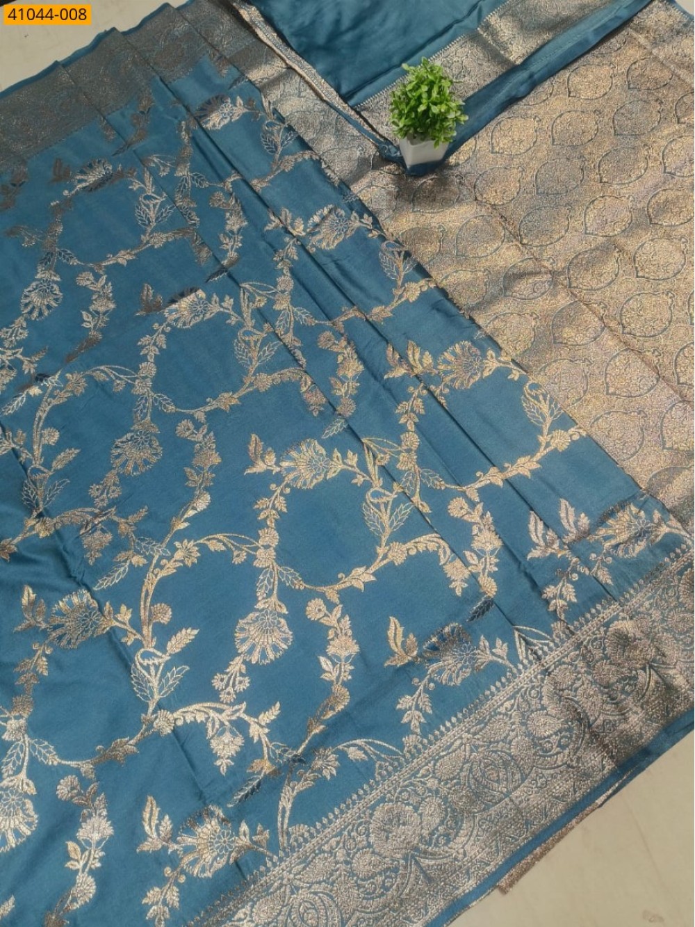 Blue Banarasi Satin Silk Sarees Blue Banarasi Satin Silk Sarees