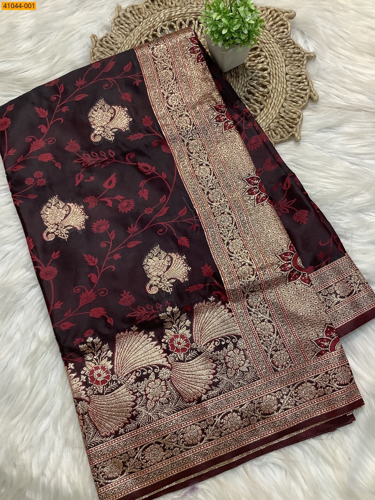 Maroon Banarasi Satin Silk Sarees