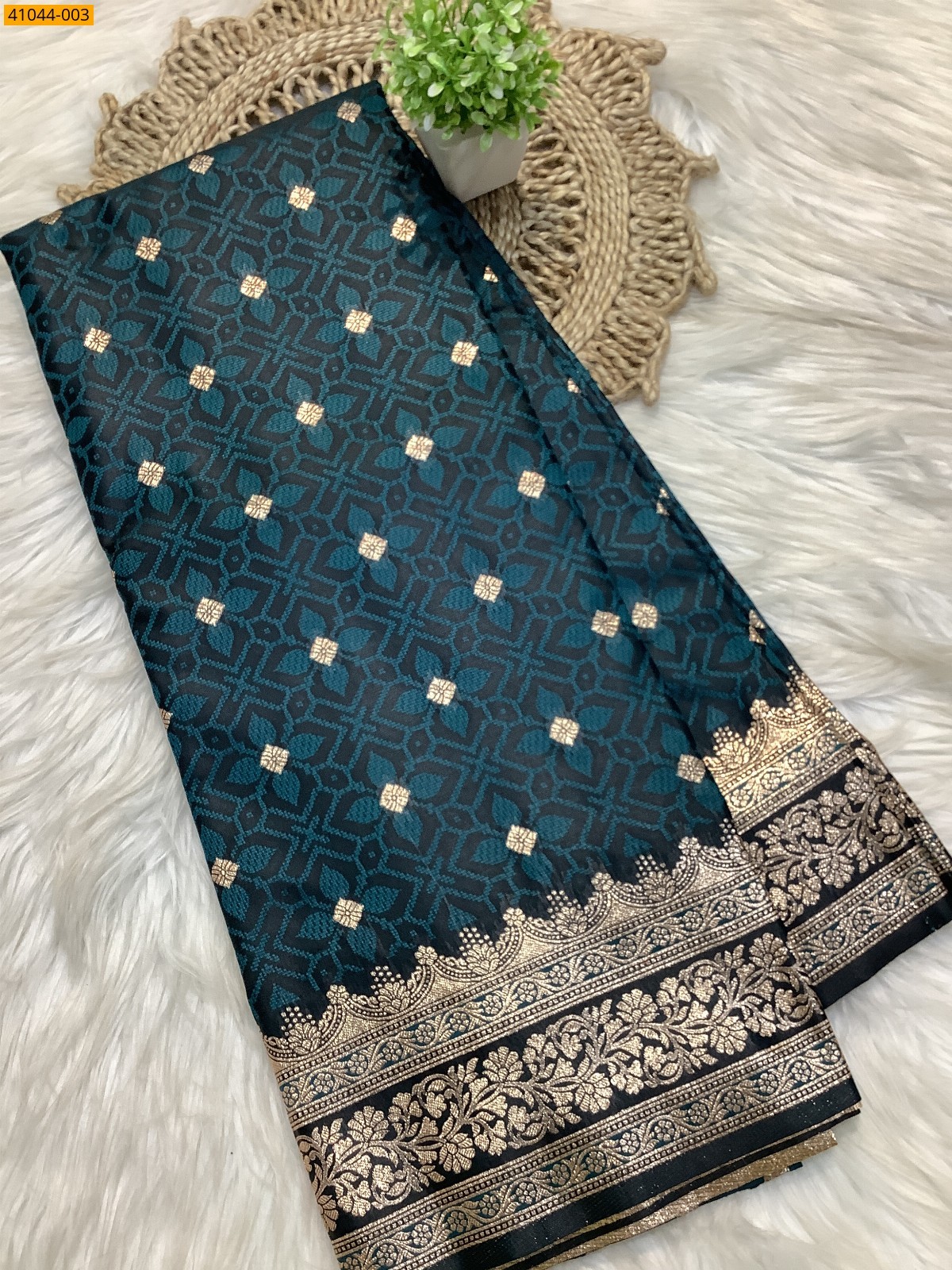 Blue Banarasi Satin Silk Sarees