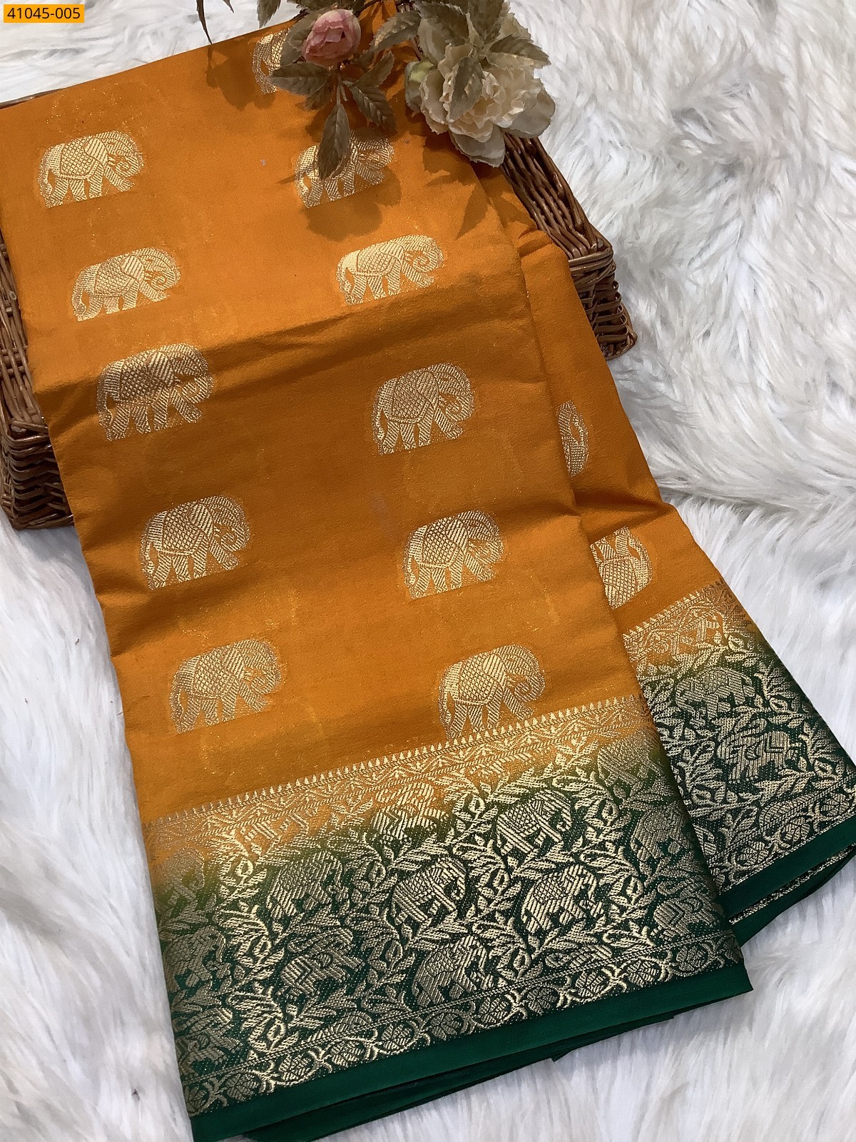 Yellow Fancy mysore warm crepe silk sarees