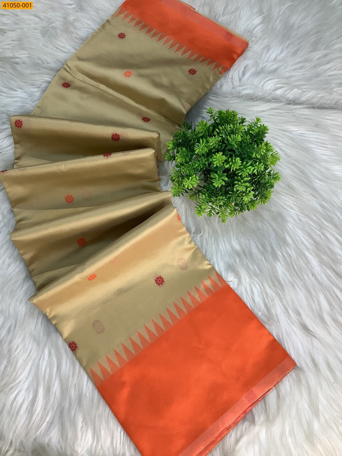 Beige Kanjivuram fancy silk sarees
