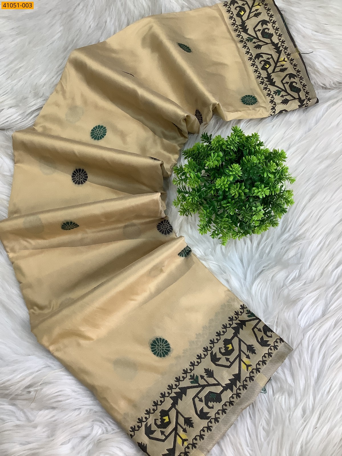 Beige With Black Kanjivuram fancy silk sarees