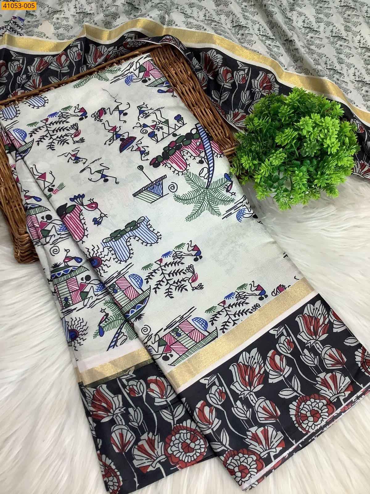 Gray Fancy Silk mulmul Saree