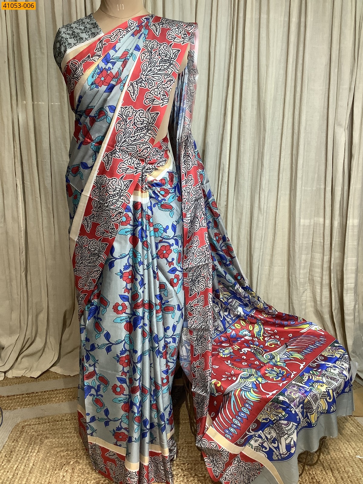 Multi Color Fancy Silk mulmul Saree