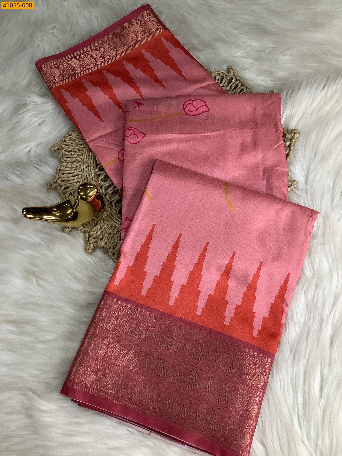 Rose Pochampally Printed Dola Silk Saree